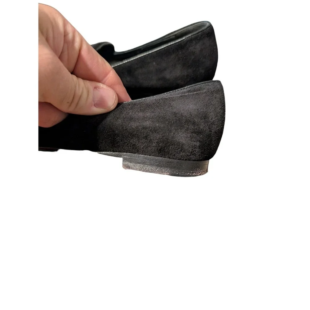 Louis Vuitton Women's Black Suede Loafers Slip-On Dress Shoes Made in Italy 5.5